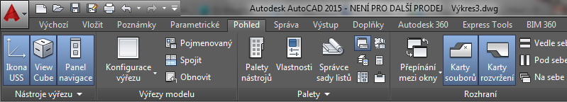 AutoCAD 2015 - Karta Pohled