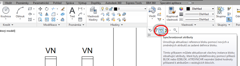 Příkaz Synchronizovat atributy