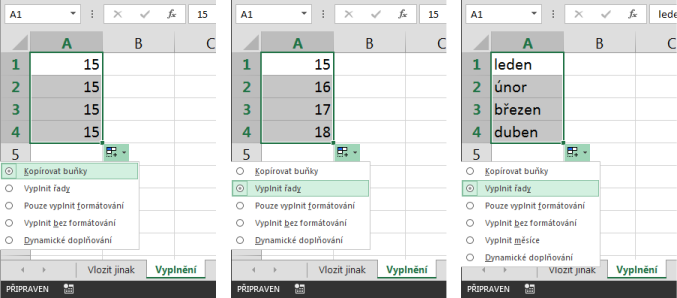 Automatické vyplnění v Microsoft Excel