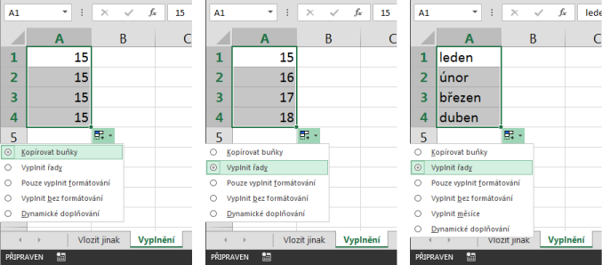 Automatické vyplnění v Microsoft Excel
