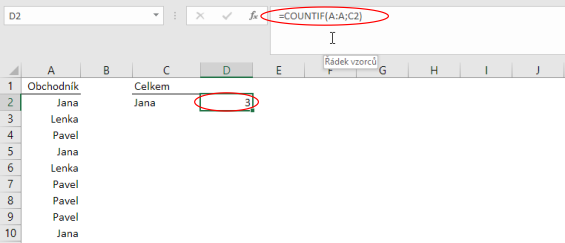 Funkce COUNTIF v Microsoft Excel