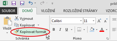 Kopírování formátu v Microsoft Excel