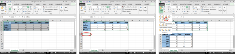 Postup při otočení sloupců a řádků tabulky v Microsoft Excel